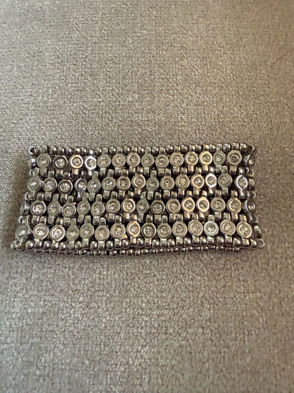Crystal-Accent Stretch Bracelet in Silver